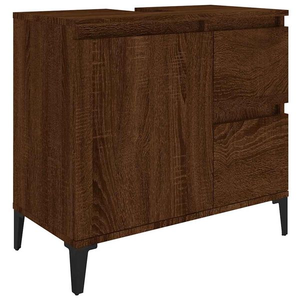 vidaXL Badschrank Braun Eichen-Optik 65x33x60 cm Holzwerkstoff