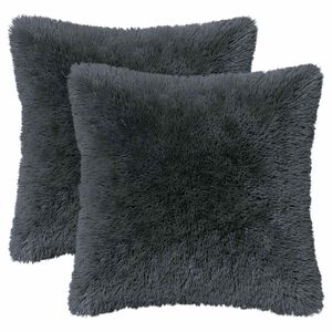 vidaXL Kissen mit Kissen HEERLEN 6 Stk. Anthrazit PV Fleece