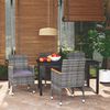 vidaXL 5-tlg. Garten-Essgruppe mit Kissen Poly Rattan Grau