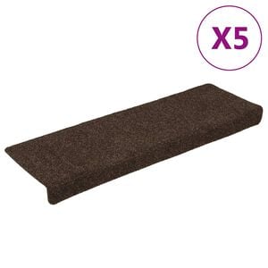 vidaXL Stufenmatten Selbstklebend 15 Stk. 65x21x4 cm Braun Rechteckiger Rand