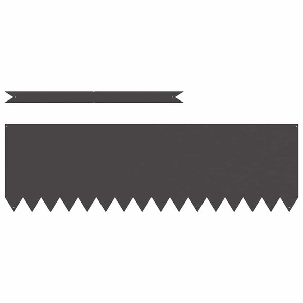 vidaXL Raseneinfassung 10 pcs Schwarz 100 x 0,05 x 20 cm