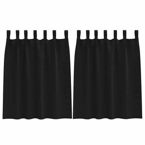 vidaXL Verdunkelungs-Vorh&auml;nge mit Ringen 2 stk. Schwarz 140 x 140 cm
