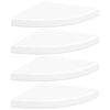 vidaXL Eck-Schweberegale 4 Stk. Wei&szlig; 35x35x3,8 cm MDF