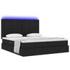 vidaXL Bett mit LED-Lichtleisten Schwarz 180 x 200 cm Stoff