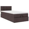 vidaXL Ottoman-Bett mit Matratze Dunkelbraun 90x200 cm Stoff