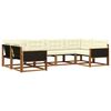 vidaXL Outdoor-Sofagarnitur 6 stk. Natur und Creme