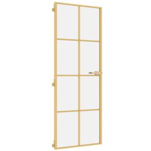 vidaXL Innent&uuml;r Schlank Golden 76x201,5 cm Hartglas und Aluminium