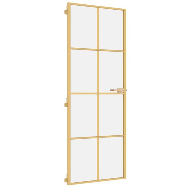 vidaXL Innent&uuml;r Schlank Golden 76x201,5 cm Hartglas und Aluminium