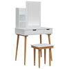 vidaXL Schminktisch-Set FAUSKE 4 pcs Wei&szlig; 76 x 50 x 143 cm