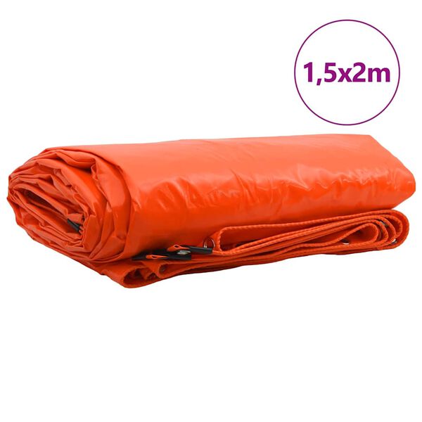 vidaXL Plane 650g / m² Orange 1,5 x 2 m Canvas mit PVC-Beschichtung