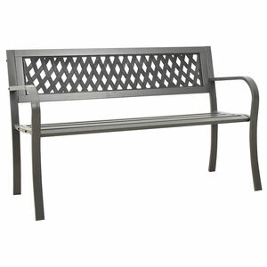 vidaXL Gartenbank 125 cm Stahl Grau