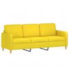 vidaXL 3-Sitzer-Sofa mit Hocker Hellgelb 180 cm Stoff