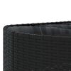 vidaXL 8-tlg. Garten-Sofagarnitur mit Kissen Schwarz Poly Rattan