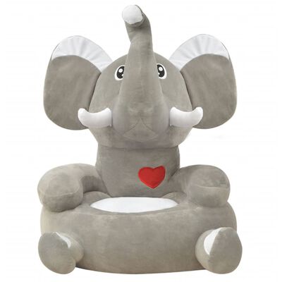 vidaXL Plüsch-Kindersessel Elefant Grau
