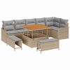 vidaXL Garten-Sofa-Set mit Kissen mit Kissen 9 pcs Beige und Hellgrau