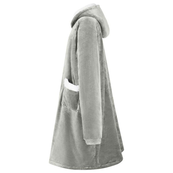 vidaXL Decken-Hoodie Grau M Fleece und Flanell