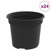 vidaXL Runder Blumentopf 24 Stk. Schwarz &Oslash; 12,5 x 10 cm Kunststoff