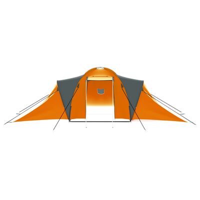 vidaXL Campingzelt 9 Personen Stoff Grau und Orange