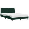 vidaXL Bett mit Matratze Dunkelgr&uuml;n 140x190 cm Samt