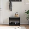 vidaXL Flurbank mit Kissen mit Regal Schwarze Eiche 63 x 38 x 45 cm