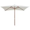 vidaXL Sonnenschirm 200x300 cm Holzmast Cremewei&szlig;