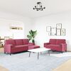 vidaXL 3-tlg. Sofagarnitur mit Kissen und Nackenrollen Weinrot Samt