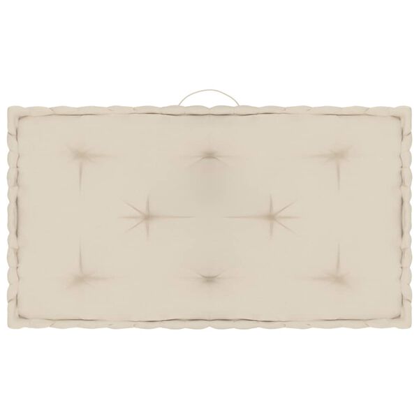 vidaXL Paletten-Bodenkissen Beige 73x40x7 cm Baumwolle