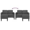 vidaXL 2-Sitzer-Sofa mit Chaiselongue L-förmig Dunkelgrau 125 cm Leinen