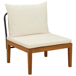 vidaXL Gartenmittelsitz mit Kissen Massives Akazienholz & Seil Natur