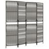 vidaXL Paravent 4-tlg. Grau Poly Rattan