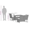vidaXL 3-tlg. Garten-Sofagarnitur mit Kissen Beige Poly Rattan