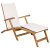 vidaXL Klappliegestuhl mit Kissen Wei&szlig; Massivholz Teak
