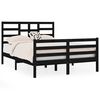vidaXL Massivholzbett Schwarz 140x190 cm