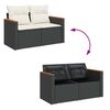 vidaXL Gartensofa-set mit Kissen 11 pcs Schwarz und Creme Poly-Rattan