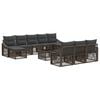 vidaXL Gartensofa-set 11 stk. Grau Poly-Rattan