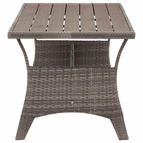 vidaXL Gartentisch Grau 120x70x66 cm Poly Rattan