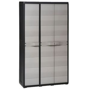 vidaXL Gartenschrank mit 4 Regalen Schwarz und Grau