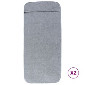 vidaXL Strandt&uuml;cher 2 Stk. Grau 60x135 cm Stoff 400 GSM