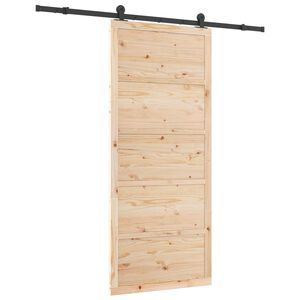 vidaXL Schiebet&uuml;r 100 x 208 cm Massives Kiefernholz Natur