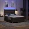 vidaXL LED Boxspringbett mit Matratze Dunkelbraun 140 x 200 cm Stoff