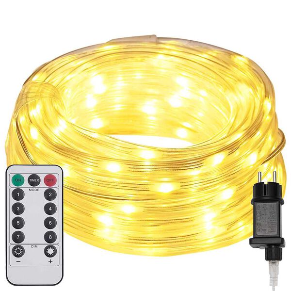 vidaXL Lichtseil mit 240 LEDs Warmes Wei&szlig; 10 m PVC