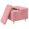 vidaXL Knopf Hocker mit Kissen Rosa 60 x 60 x 45 cm Samt