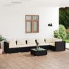 vidaXL 7-tlg. Garten-Lounge-Set mit Kissen Poly Rattan Schwarz
