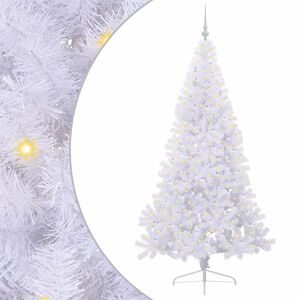 vidaXL K&uuml;nstlicher Weihnachtsbaum Wei&szlig; 210 cm PVC und Stahl