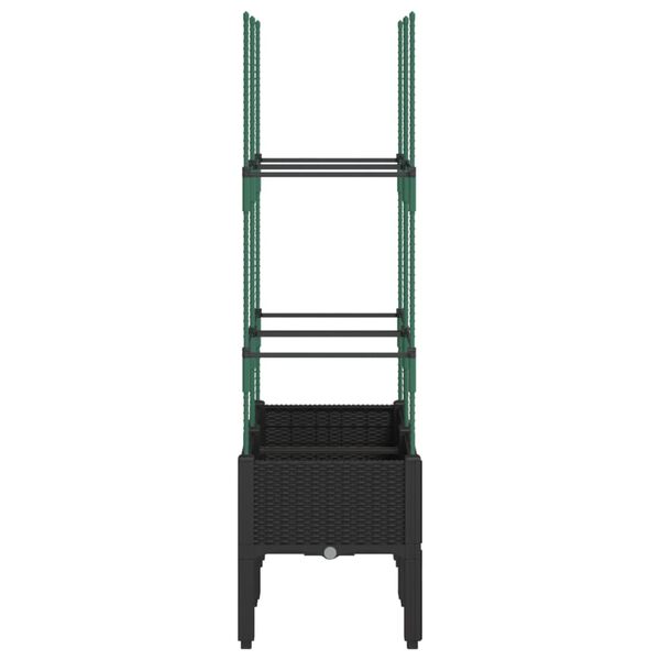 vidaXL Pflanzk&uuml;bel mit Rankgitter Schwarz 80x40x142,5 cm PP