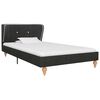 vidaXL Bett Dunkelgrau Leinen 90x200 cm