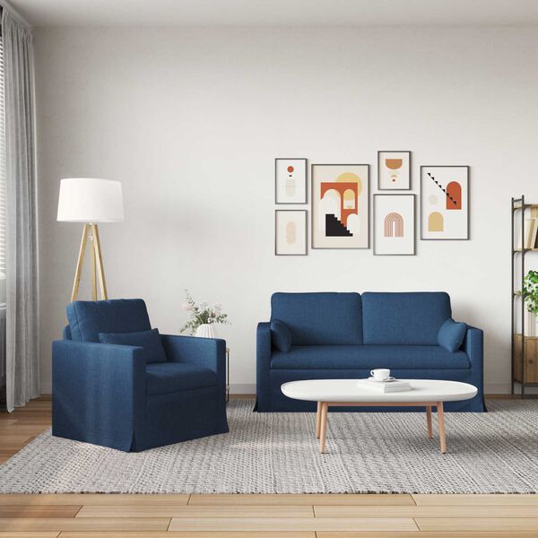 vidaXL Sofa 2 pcs Blau Gesamtabmessungen: 158 x 78 x 80 cm (B x T x H)