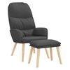 vidaXL Relaxsessel mit Hocker Dunkelgrau Stoff