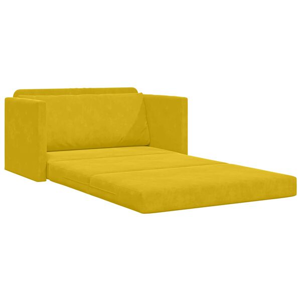 vidaXL Schlafsofa 110cm Sonnenblumen Gelb Samt
