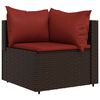 vidaXL 4-tlg. Garten-Lounge-Set mit Kissen Braun Poly Rattan